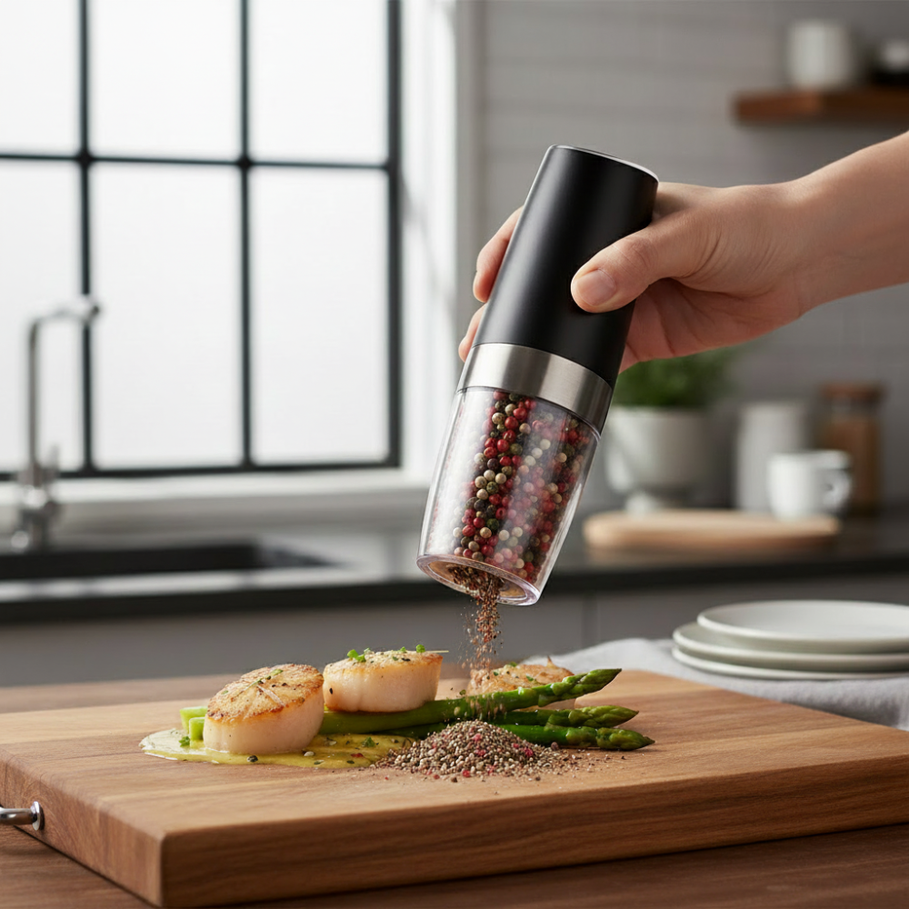 Salt Pepper Grinder Electric Rechargeable LED Set