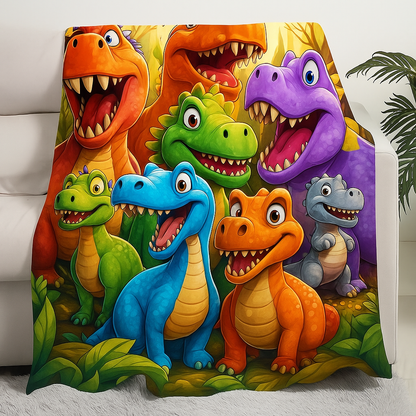 Personalized Dinosaur Cuddle Blanket Soft Gift Blanket