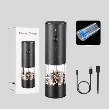 Electric Pepper Mill Stainless Steel LED USB Rechargeable