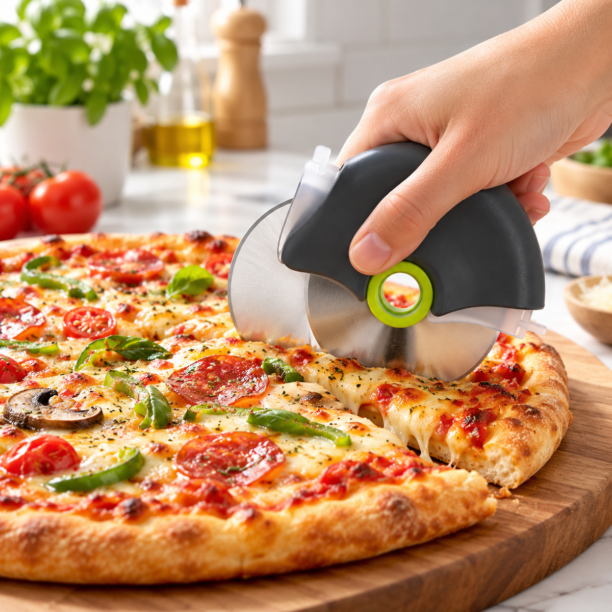 Pizzaschneider Mit Abnehmbarem Griff Camping Und Schutz