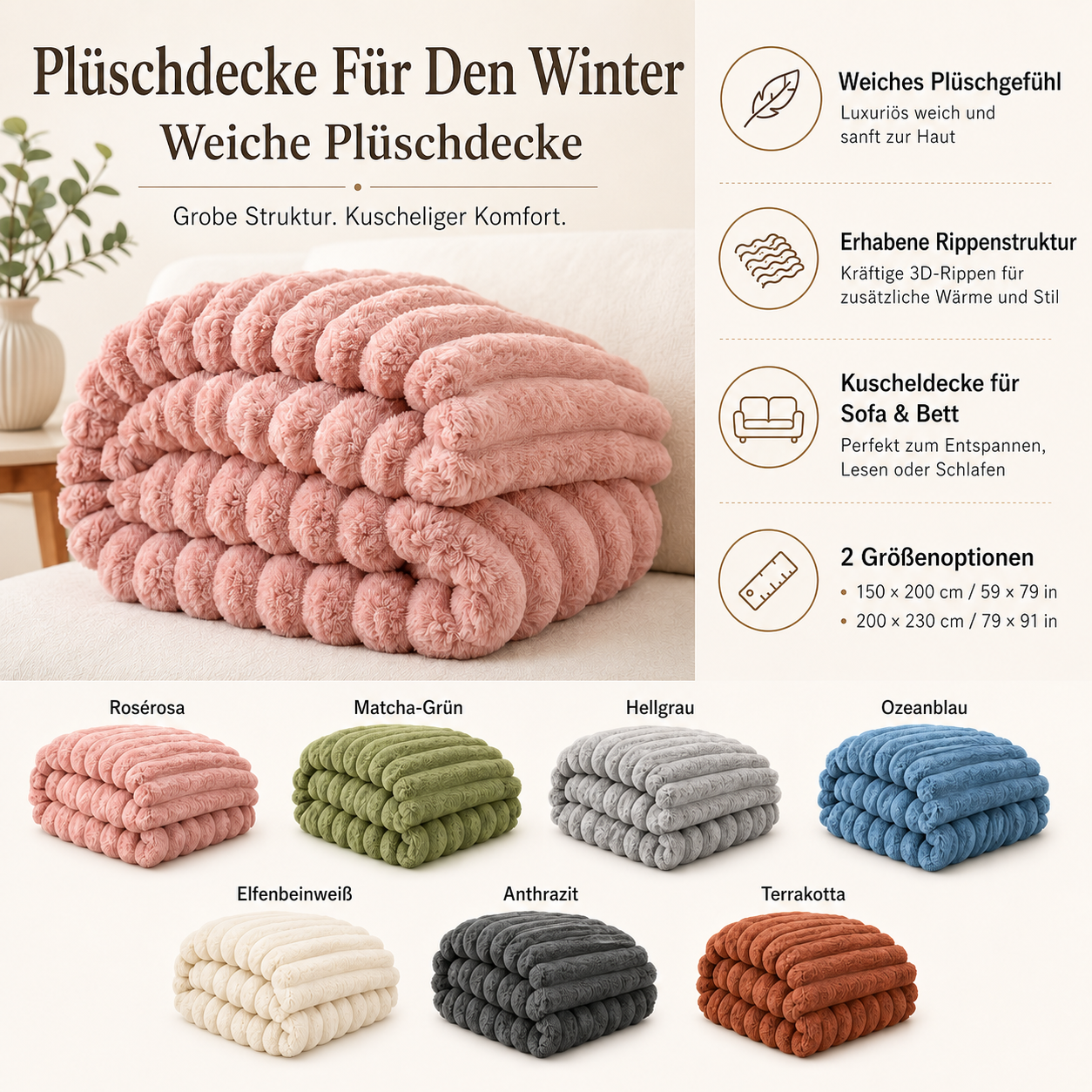 Plüschdecke Für Den Winter Weiche Plüschdecke