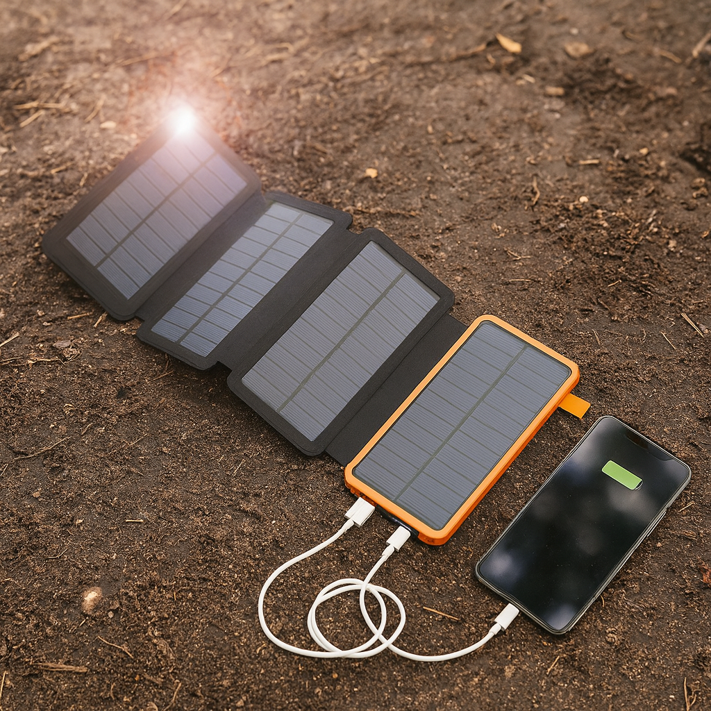 Powerbank Solar Ladegerät Outdoor Tragbar Schnellladung