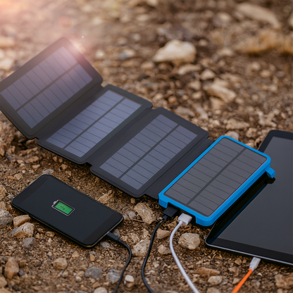 Powerbank Solar Ladegerät Outdoor Tragbar Schnellladung