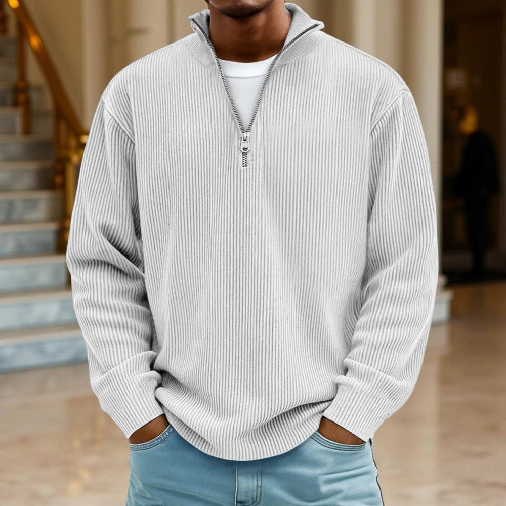 Pullover Men Sweater Half-zip Warm Light Comfortable Casual
