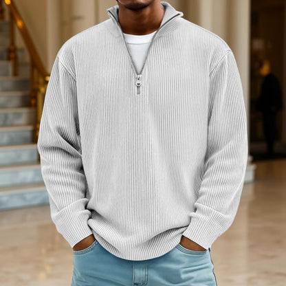 Pullover Men Sweater Half-zip Warm Light Comfortable Casual