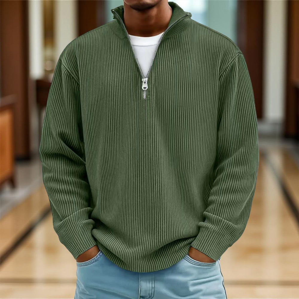 Pullover Men Sweater Half-zip Warm Light Comfortable Casual