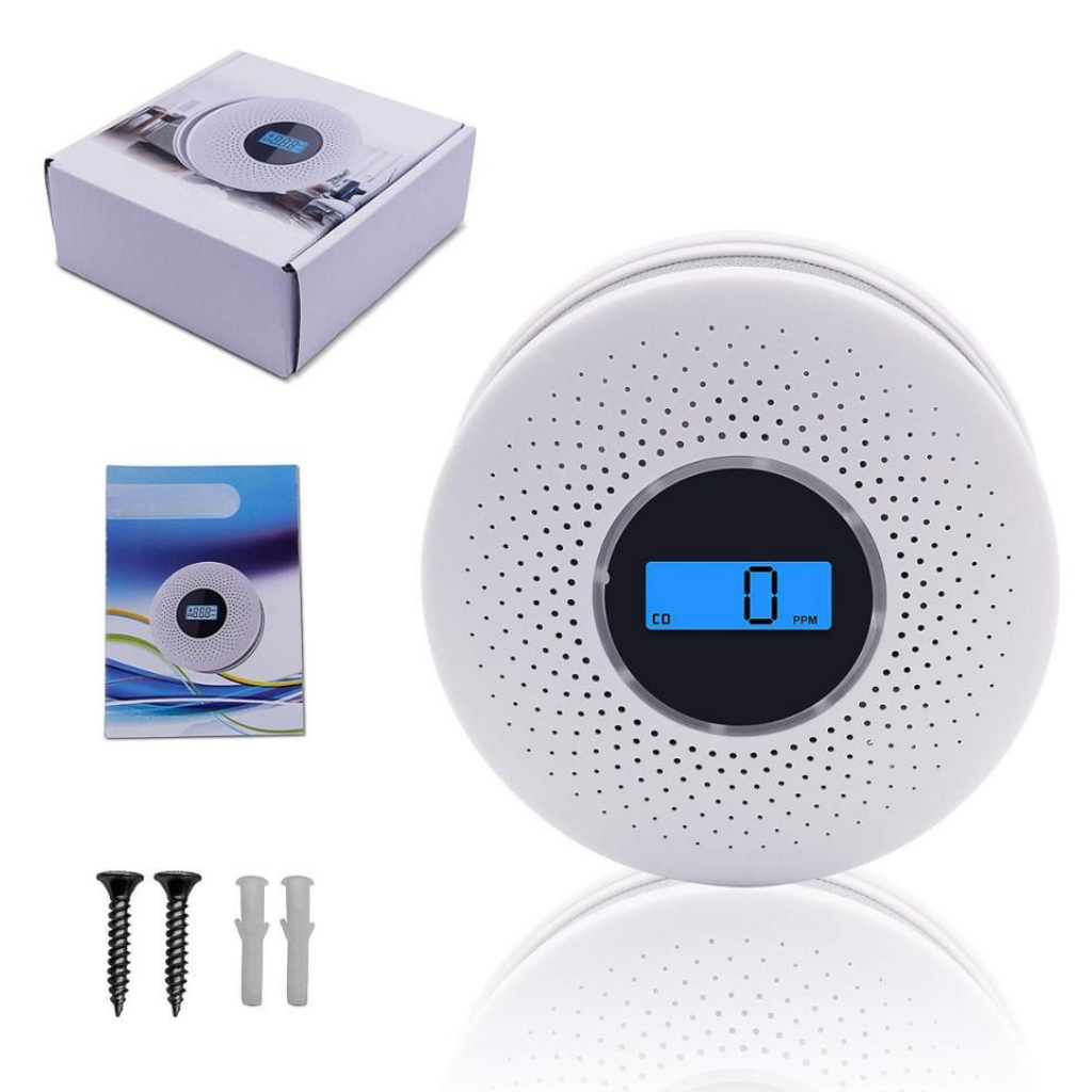 Smoke detector CO detector combo alarm device digital display