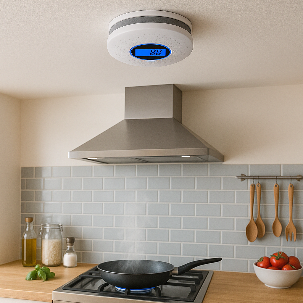 Smoke detector CO detector combo alarm device digital display