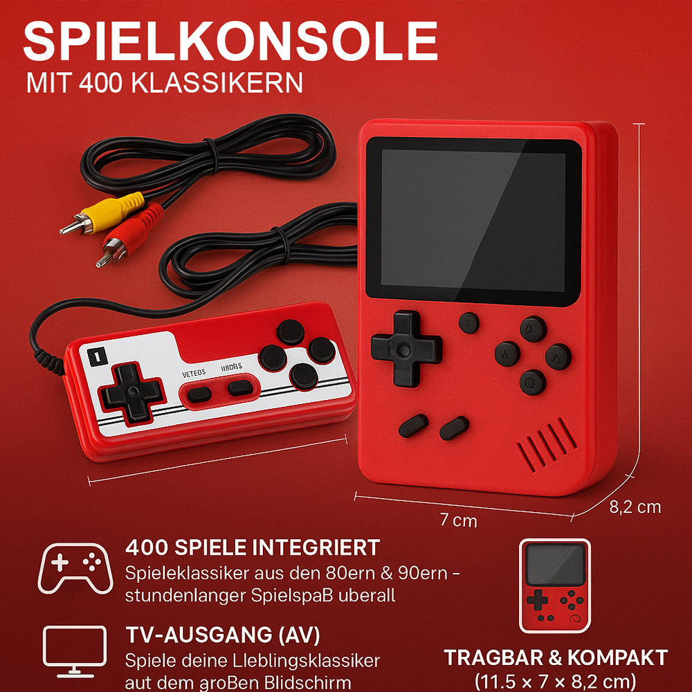 Retro Handheld Spielkonsole mit 400 Klassikern