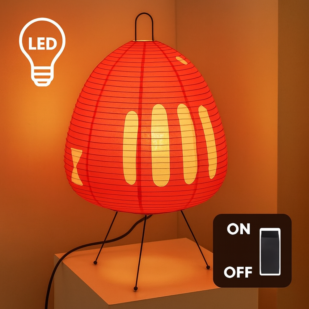 Tischlampe Reispapier Eisenfuß Japanisch Minimalistisch