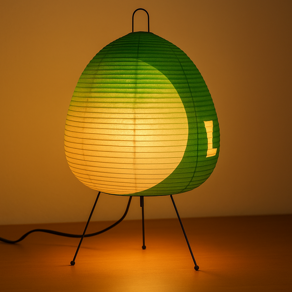 Tischlampe Reispapier Eisenfuß Japanisch Minimalistisch