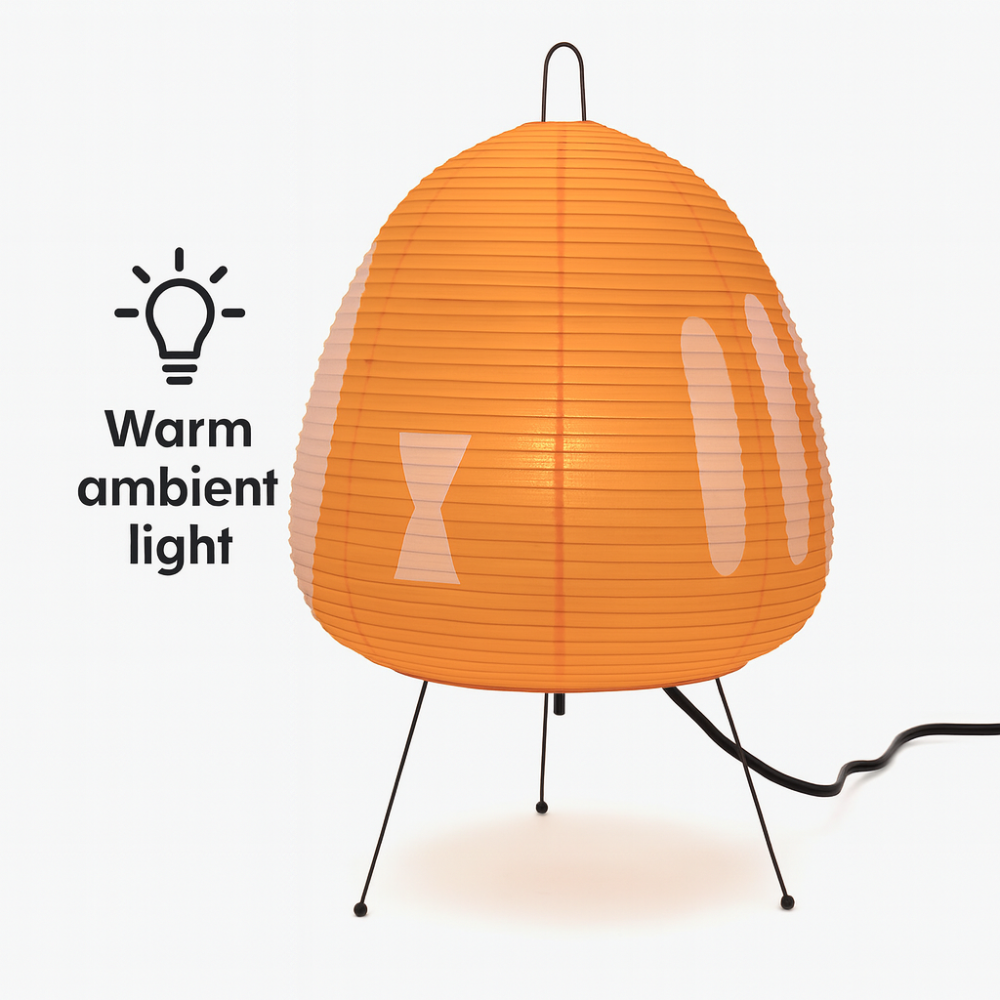 Tischlampe Reispapier Eisenfuß Japanisch Minimalistisch