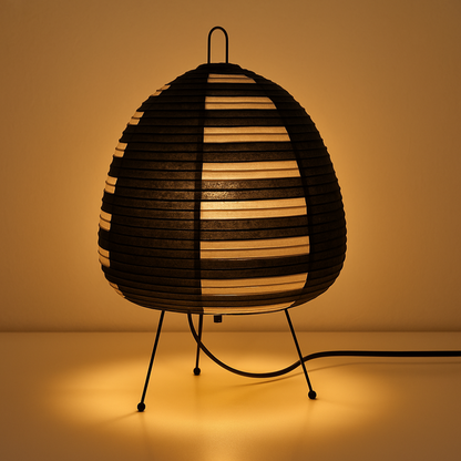 Tischlampe Reispapier Eisenfuß Japanisch Minimalistisch