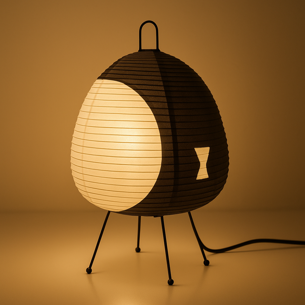 Tischlampe Reispapier Eisenfuß Japanisch Minimalistisch