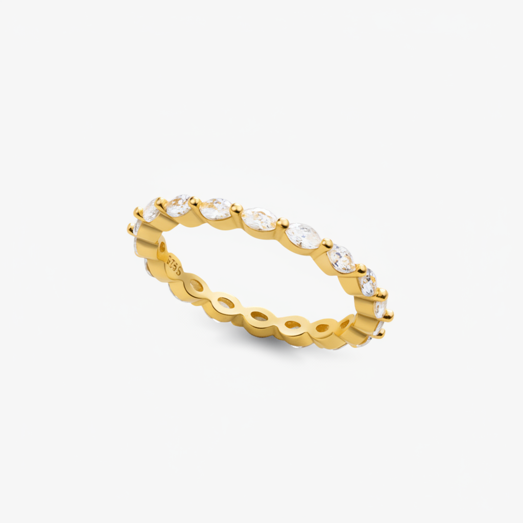 Bague empilable argent 925 pierres zirconium or rhodium