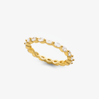 Bague empilable argent 925 pierres zirconium or rhodium