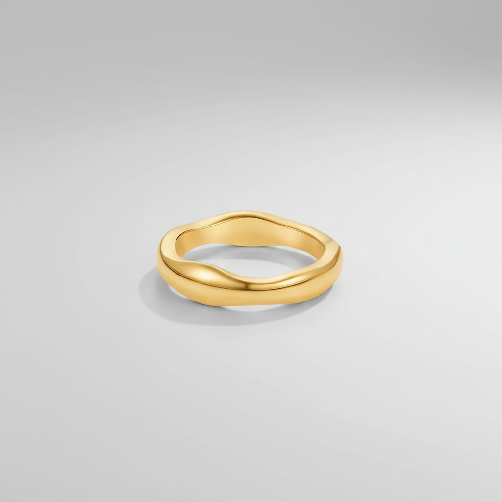 Anillo apilable elegante Acero inoxidable con circonitas Baño de oro y rodio