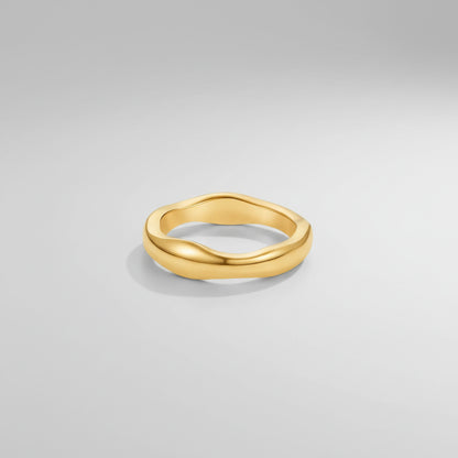 Anillo apilable elegante Acero inoxidable con circonitas Baño de oro y rodio