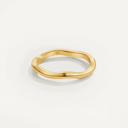 Anillo apilable elegante Acero inoxidable con circonitas Baño de oro y rodio
