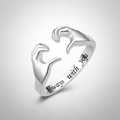 Bague argentée motif cœur Bijou romantique