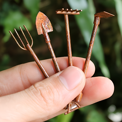 Rustikales Eisen Vogelhaus Miniatur Gartendeko