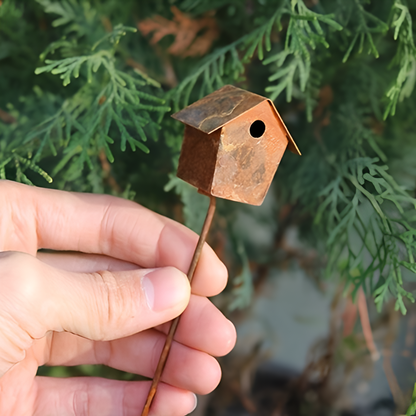 Rustikales Eisen Vogelhaus Miniatur Gartendeko