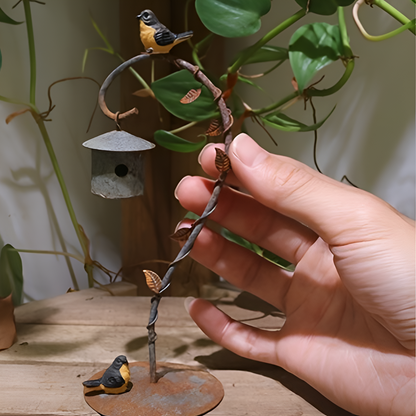 Rustikales Eisen Vogelhaus Miniatur Gartendeko