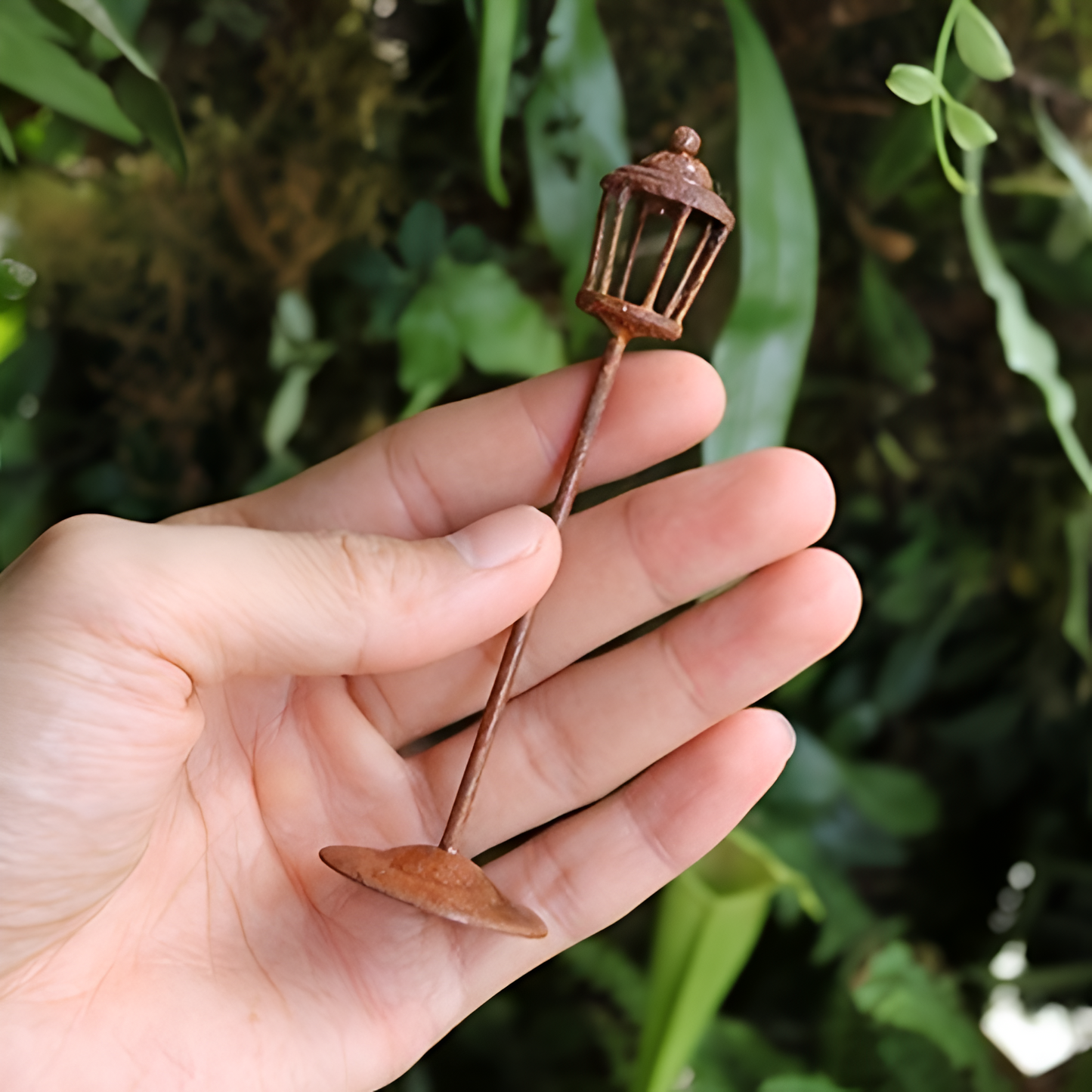 Rustikales Eisen Vogelhaus Miniatur Gartendeko