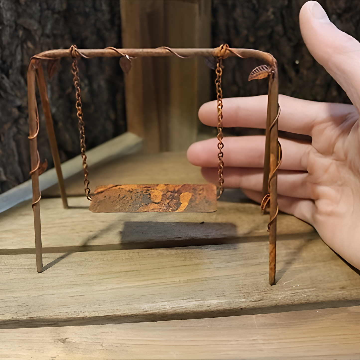 Rustikales Eisen Vogelhaus Miniatur Gartendeko