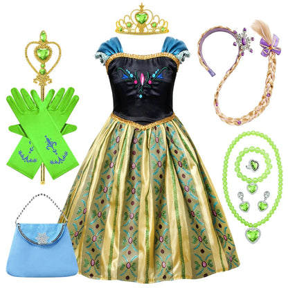 Déguisement de princesse Halloween avec robe à manches bouffantes et ensemble d'accessoires