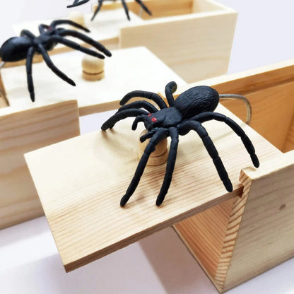 Halloween Decoration Spider Prank Wooden Box Surprise Figure
