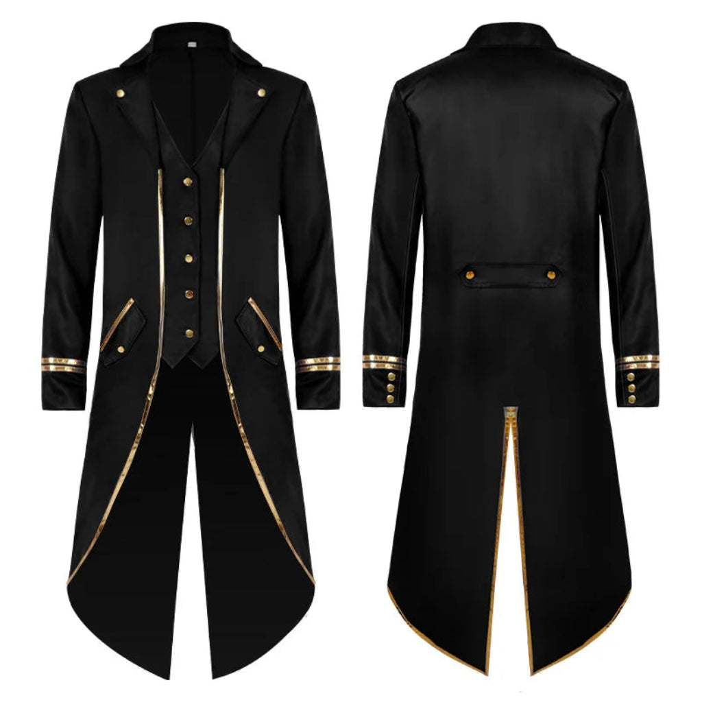 Costume Halloween Homme Queue-de-pie Manteau Long Vintage Redingote