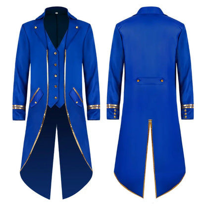 Costume Halloween Homme Queue-de-pie Manteau Long Vintage Redingote