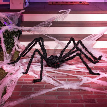 Decorazione di Halloween Ragno Gigante con Occhi LED per Giardino