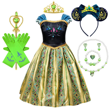 Déguisement de princesse Halloween avec robe à manches bouffantes et ensemble d'accessoires