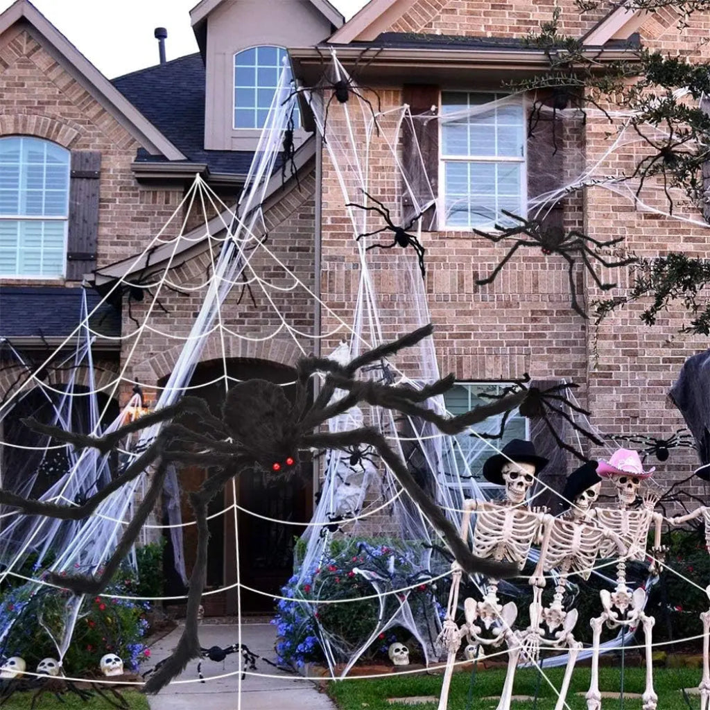 Halloween Dekoration Spinnennetz Riesenspinne Kunststoff