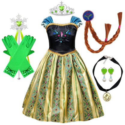 Déguisement de princesse Halloween avec robe à manches bouffantes et ensemble d'accessoires