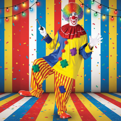 Halloween Costumes Clown Colorful Circus Outfit Adults
