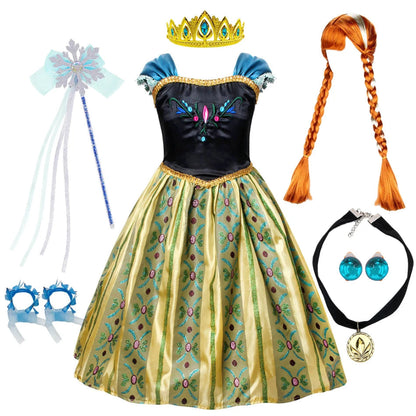 Déguisement de princesse Halloween avec robe à manches bouffantes et ensemble d'accessoires