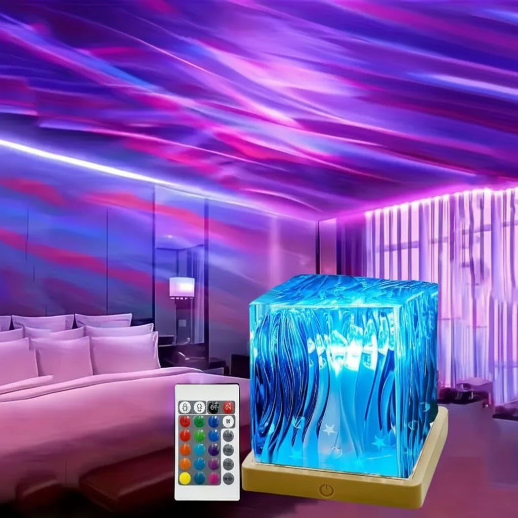 Luz nocturna de cristal RGB Aurora Regulable Control remoto USB