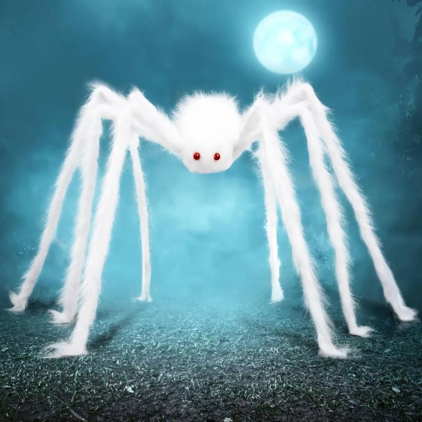 Decorazione di Halloween Ragno Gigante con Occhi LED per Giardino