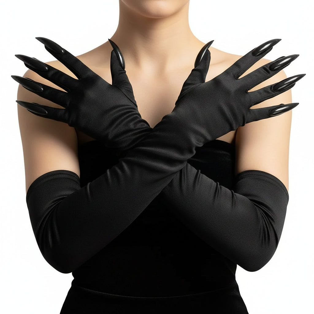 Halloween Accessoires Damen Lange Kostümhandschuhe Elegant