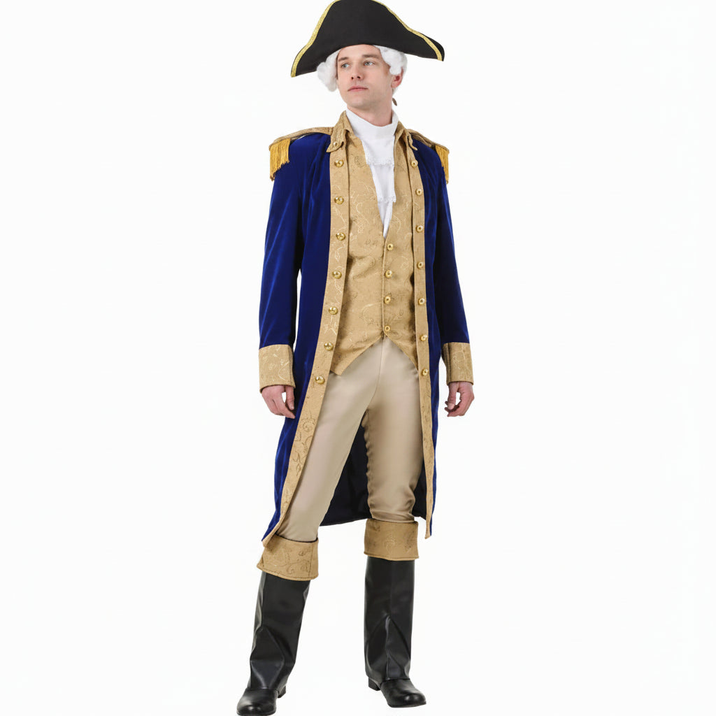 Costume Halloween Ensemble Uniforme Historique Style Colonial Adulte