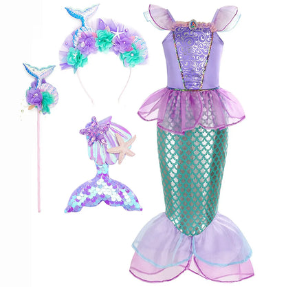 Halloween Costumes Mermaid Glitter Outfit Kids