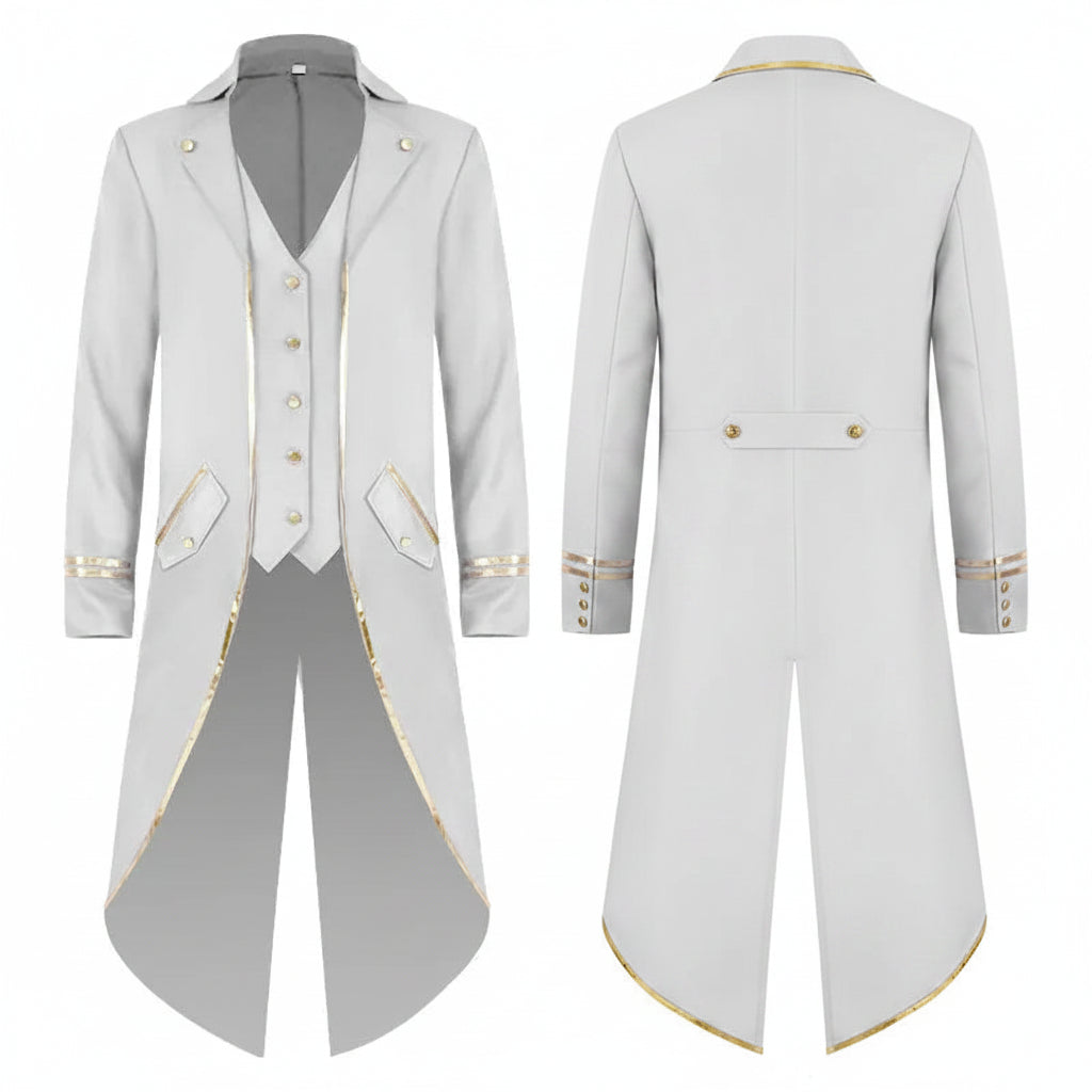 Costume Halloween Homme Queue-de-pie Manteau Long Vintage Redingote