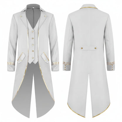 Costume Halloween Homme Queue-de-pie Manteau Long Vintage Redingote