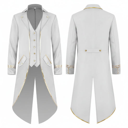 Costume Halloween Homme Queue-de-pie Manteau Long Vintage Redingote