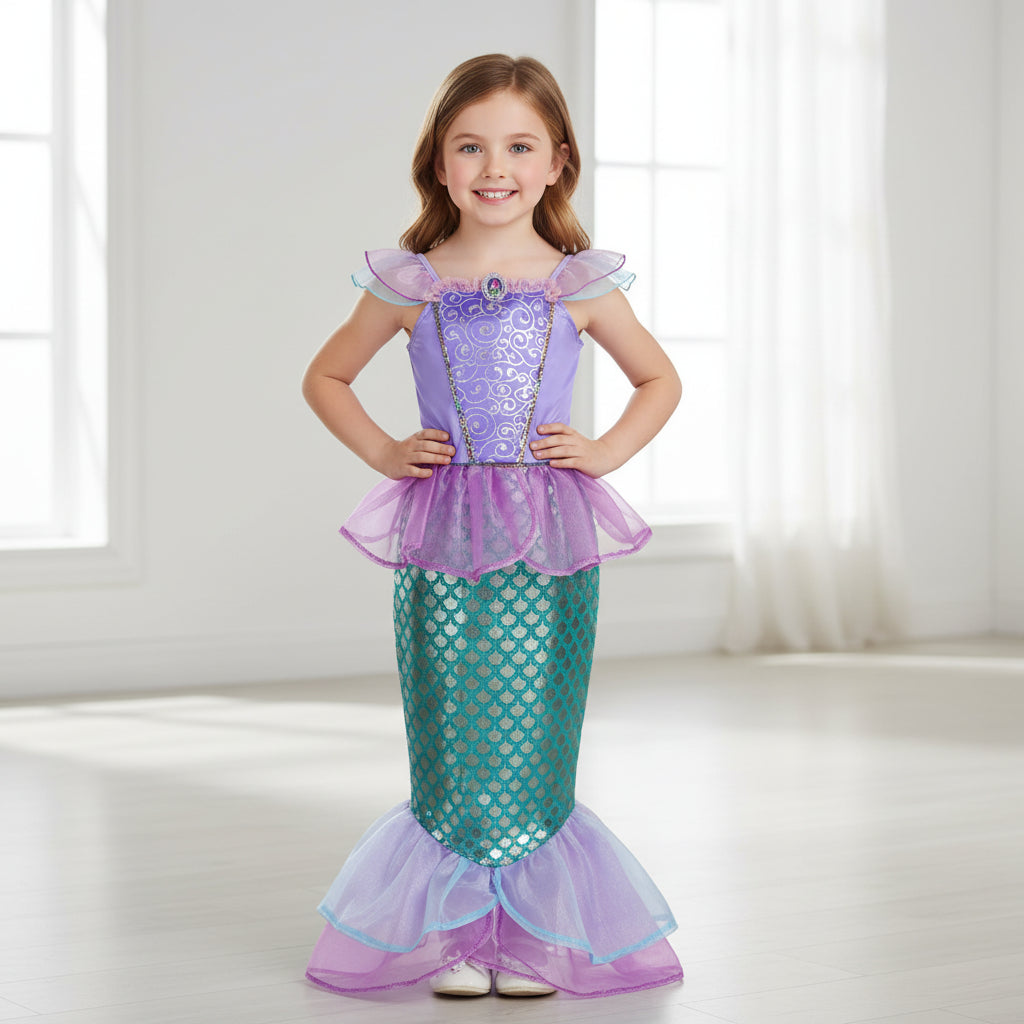 Halloween Costumes Mermaid Glitter Outfit Kids