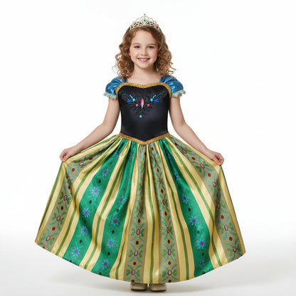 Déguisement de princesse Halloween avec robe à manches bouffantes et ensemble d'accessoires