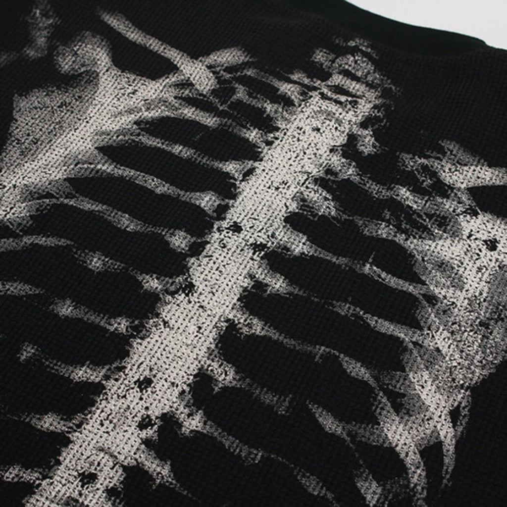 Halloween Costume Skeleton Breathable Long-Sleeve Shirt